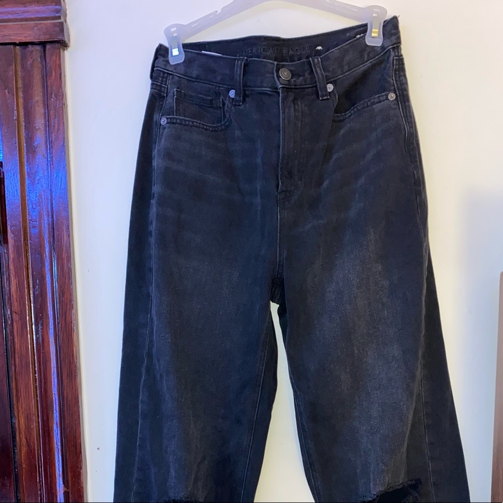 American eagle outfitters black denim mom jeans